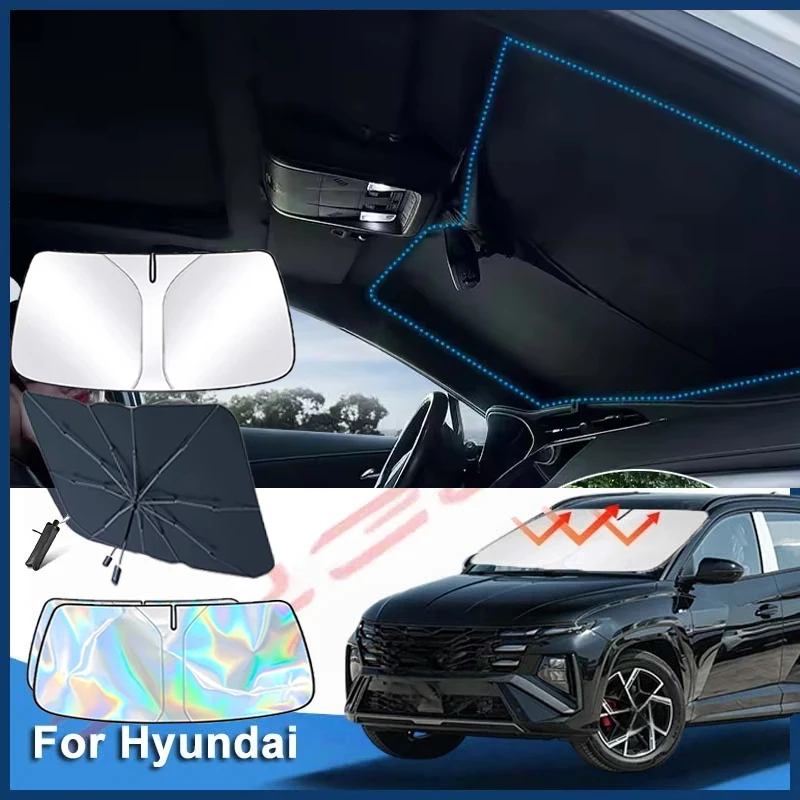 For Hyundai Tucson 2022 2023 2024 2025 Car Windshield Sunshade Cover Front Window Sun Shade Visor Auto Interior UV Protection
