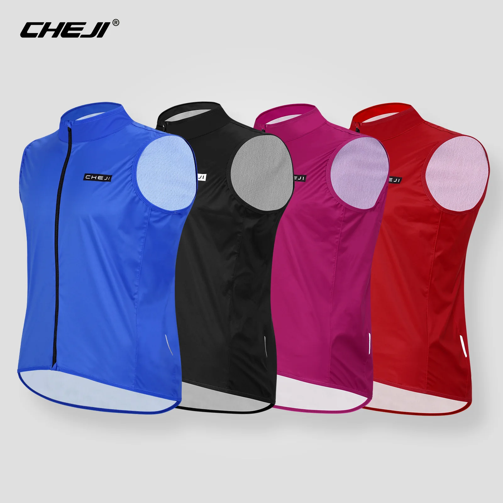 

Cheji Men's and women's sleeveless cycling vests for sports, fitness, running, and outdoor activities.