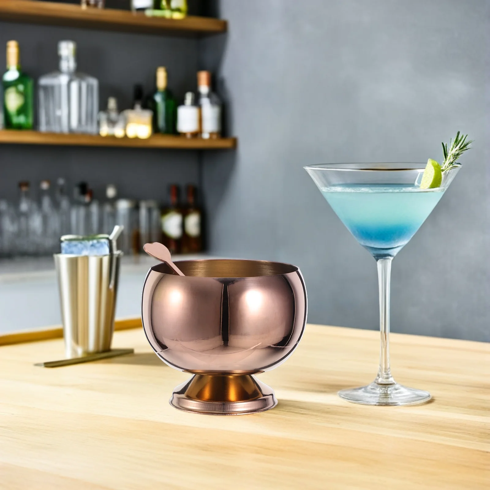 

1 set 1 Set 9.5Oz High Heel Dessert Bowl Stainless Steel Ice Cream Goblet For Pudding Salad Yogurt Christmas Party Footed Metal