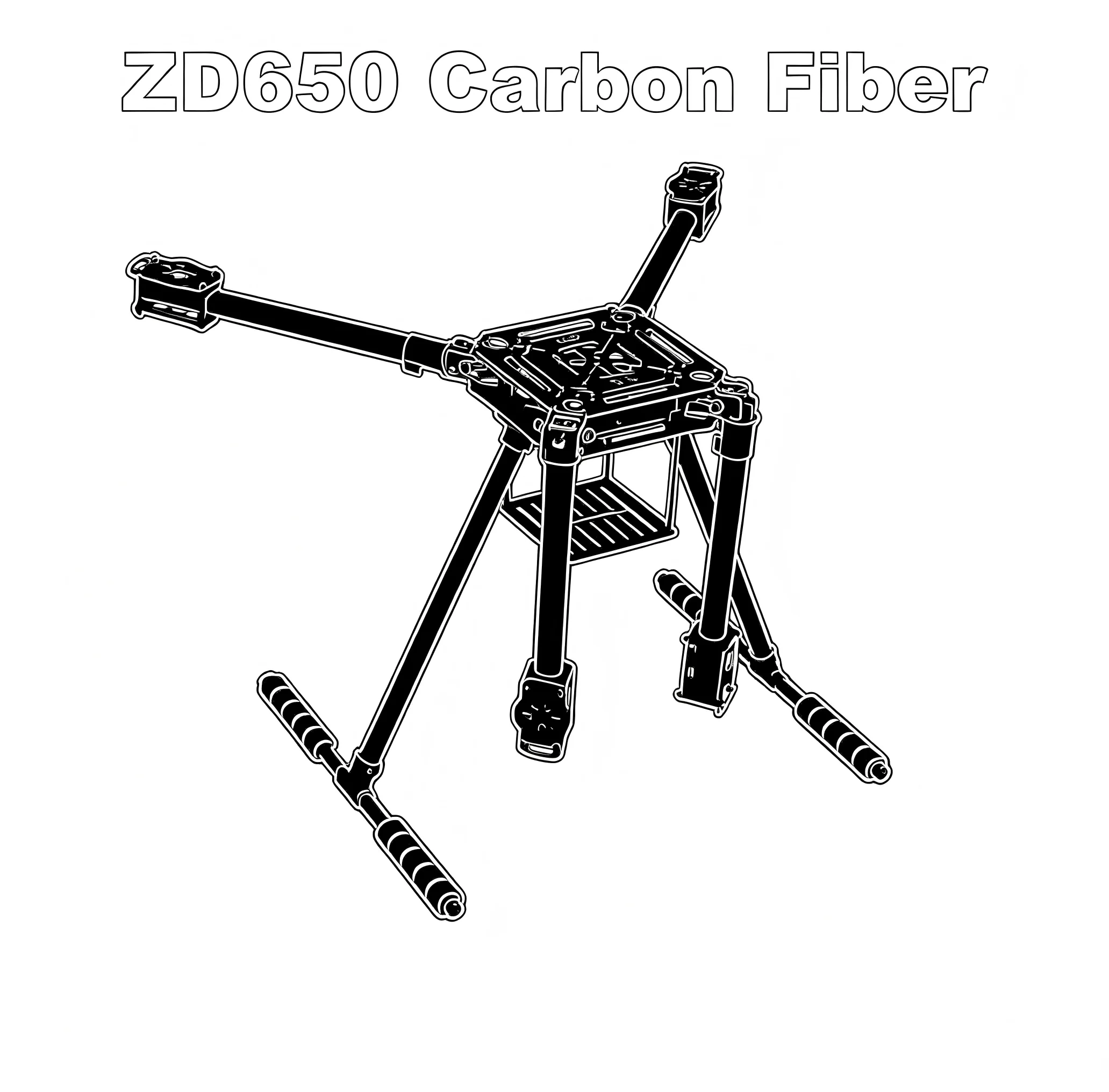 BCUBE ZD650 650mm Carbon fiber Quadcopter Frame FPV Quad with Carbon Fiber Landing Skid F650