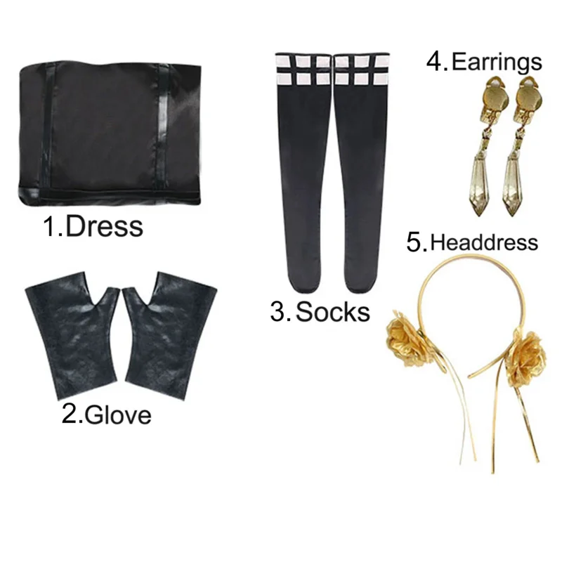 أزياء الهالوين التأثيرية الجديدة Spy X Family Yor Forger لعام 2025، شعر مستعار أنيمي القاتل، ملابس للبالغين، تتضمن الجوارب ★ ★ ★   حه