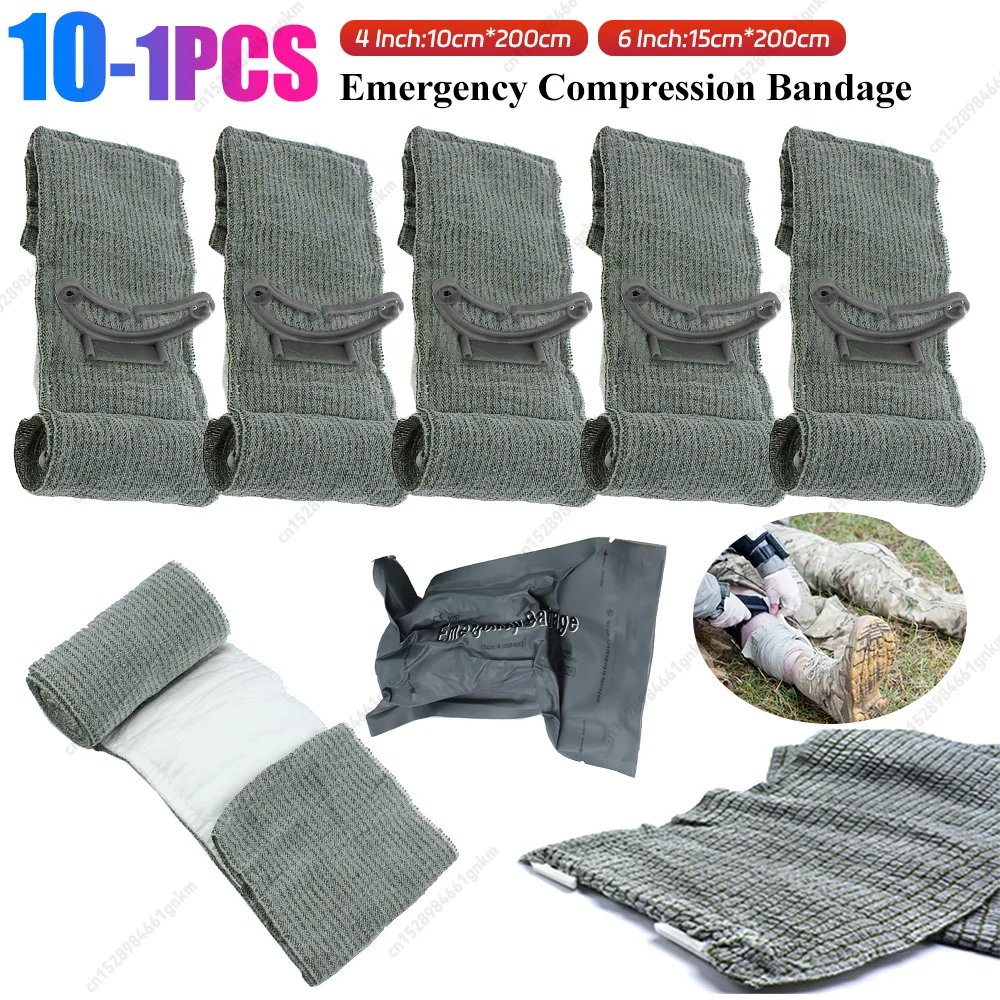 

4/6 Inch Israeli Bandage Outdoor Emergency Compression Bandage Wound Dressing Hemostatic Bandage for Battle Dressing First Aid