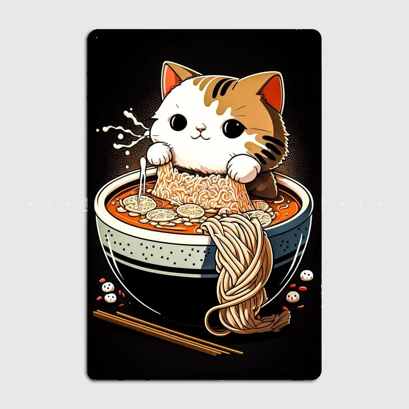 Cat Ramen Japan Jigsaw Puzzle Wall Art Decor-Scenic Series-Artistic Landscape Drawing Board for Home Decoration