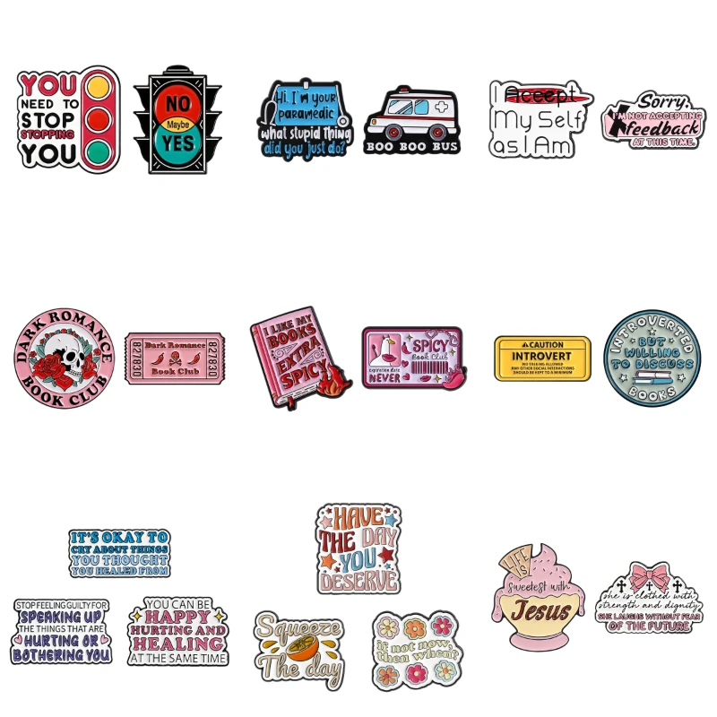 Creative letters Enamel Pin inspirational quotes Brooch Lapel Pins Badge on Backpack Clothing Accessories Fashion Jewelry