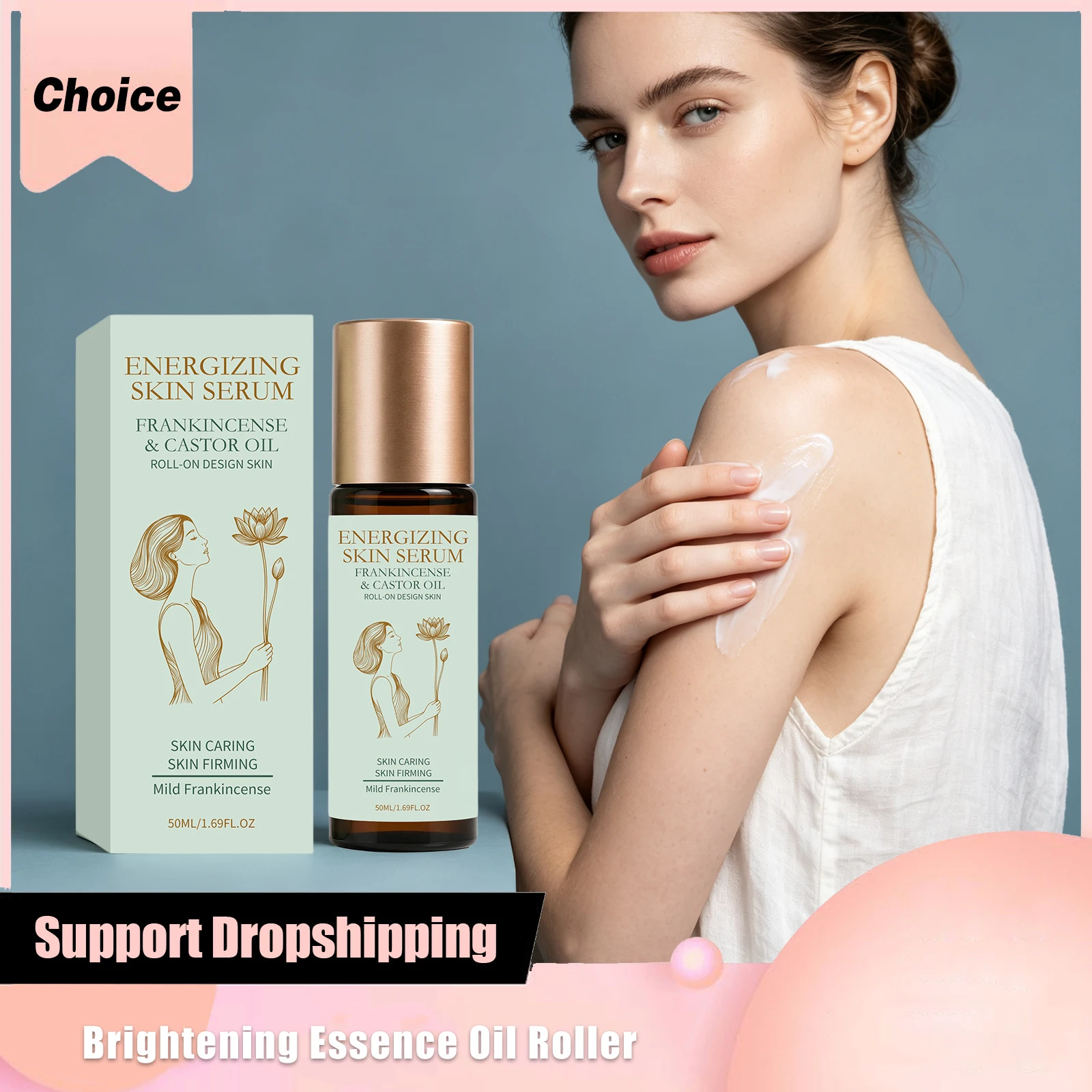 Frankincense Castor Oil Roller Ball Deep Hydration Evens out Redness Sooth Dry Rough Fast Absorption Nourish Body Oils Roll-On