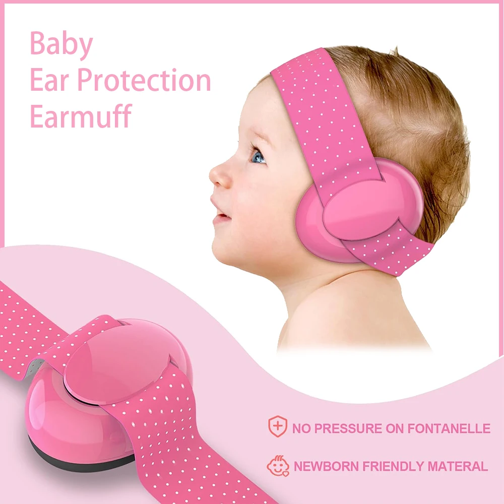 Baby Noise Cancelling Headphones Ear Protection Earmuffs For Infants with Elastic Headband Airplane Travel Baby Accessories