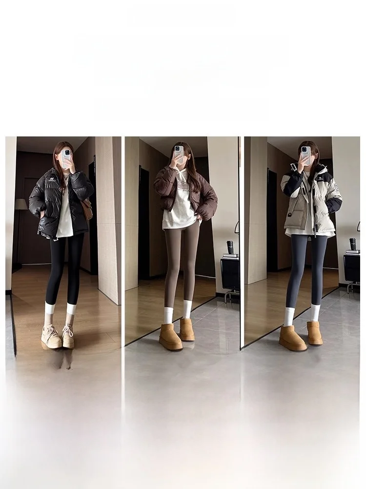 Women's Yoga Pants High Waist Fce Lined Thi Warm Cotton Trousers Tight Finet Leggings Casual Long Pants