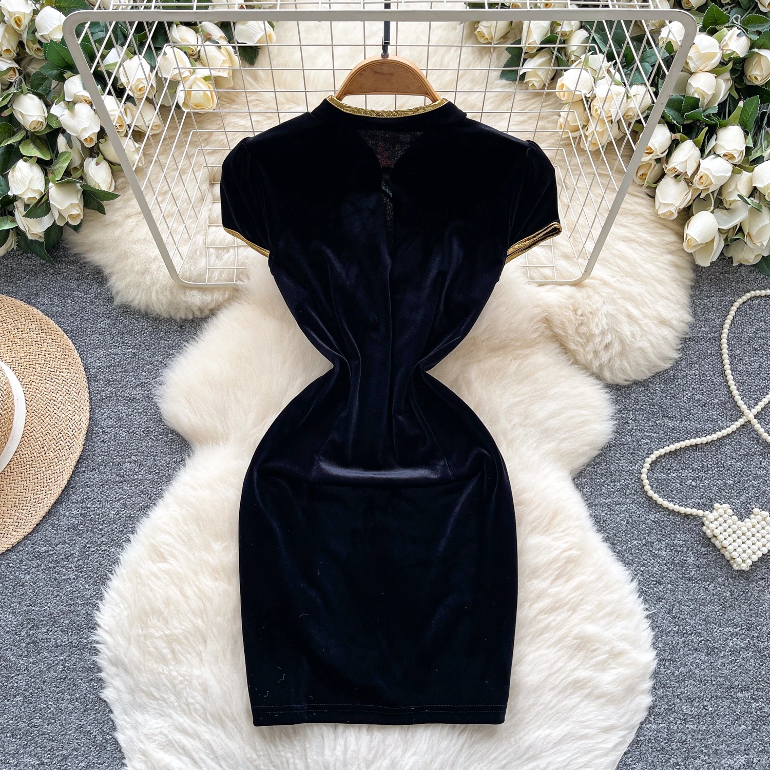 Chic vintage Embroidered split hollow out slim Elegant Fairy korean fashion Boho Sundress women clothing