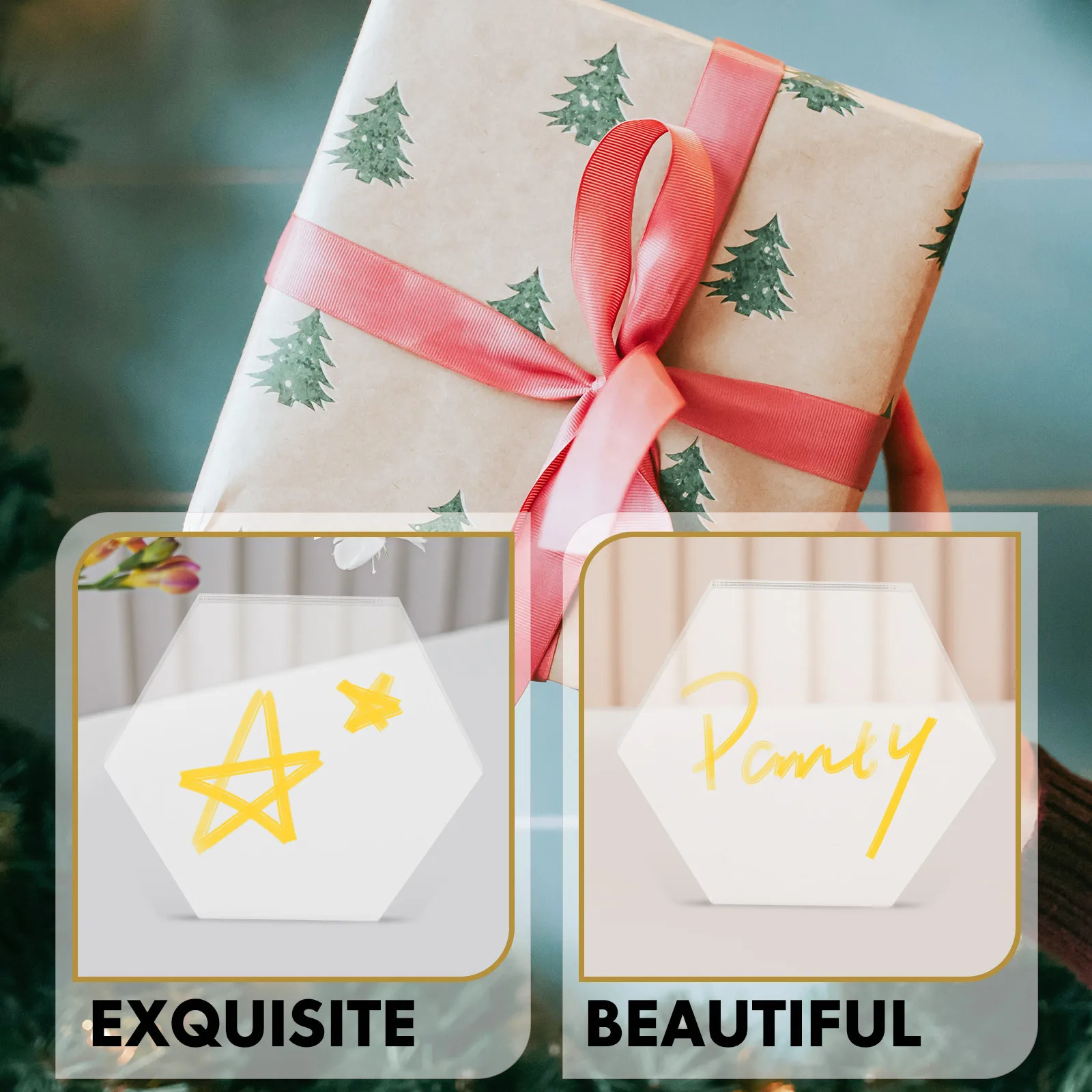 

10Pcs Transparent Acrylic Boards DIY Handmade Hexagonal Panels for Decoration Painting Crafts Durable Easy Clean