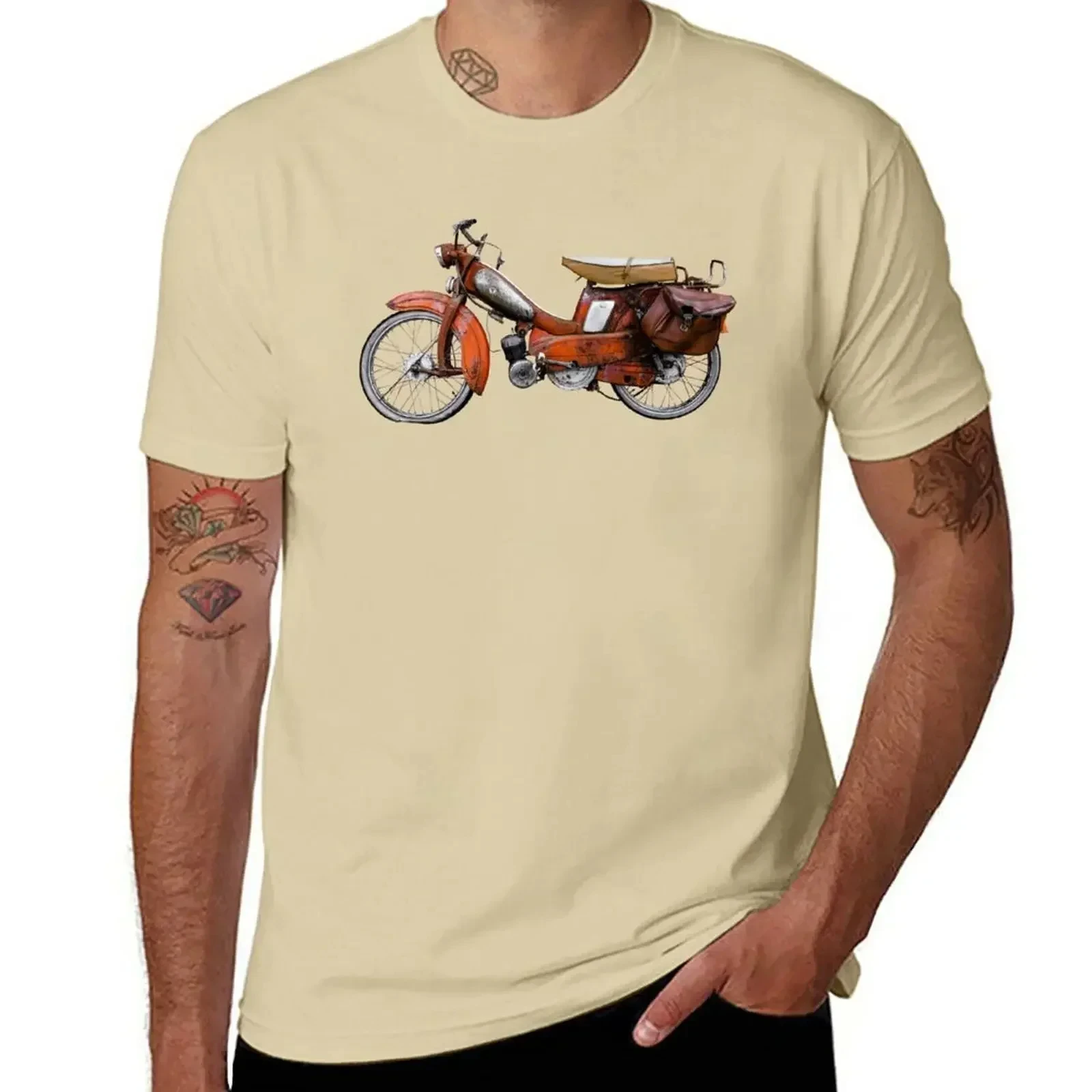 Vintage French Motobecane Moped T-Shirt Short sleeve tee kawaii clothes animal prinfor boys Men's t-shirts Fashion Streetwear