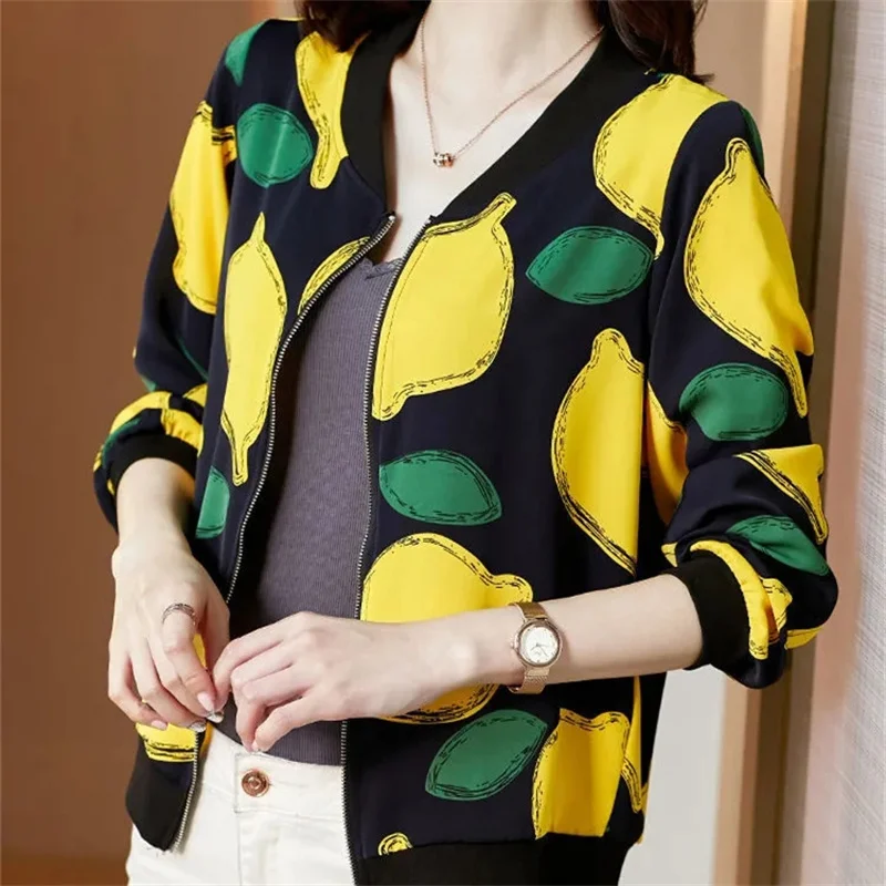 Baseball Uniform Jacket Women Spring Autumn 2024 Summer Shirt Large Size Overwear Short Chiffon Sun protection Coat Ladies Tops