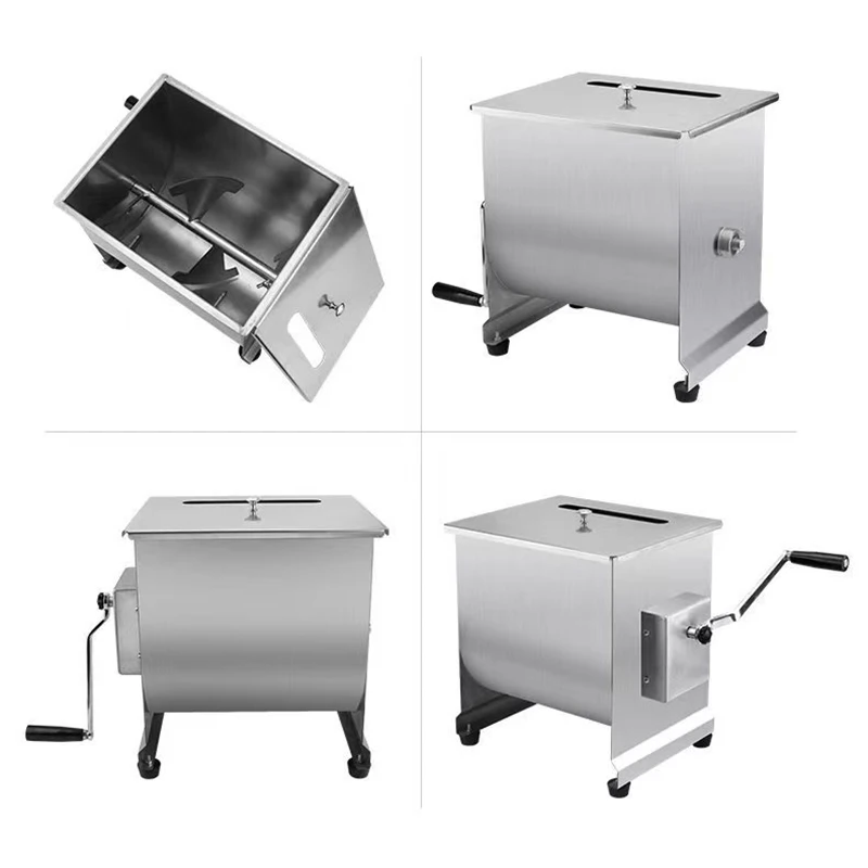 10KG Capacity Tilt Tank Manual Meat Mixers Side-turn dough mixer Manual dough mixer Stainless steel food mixer