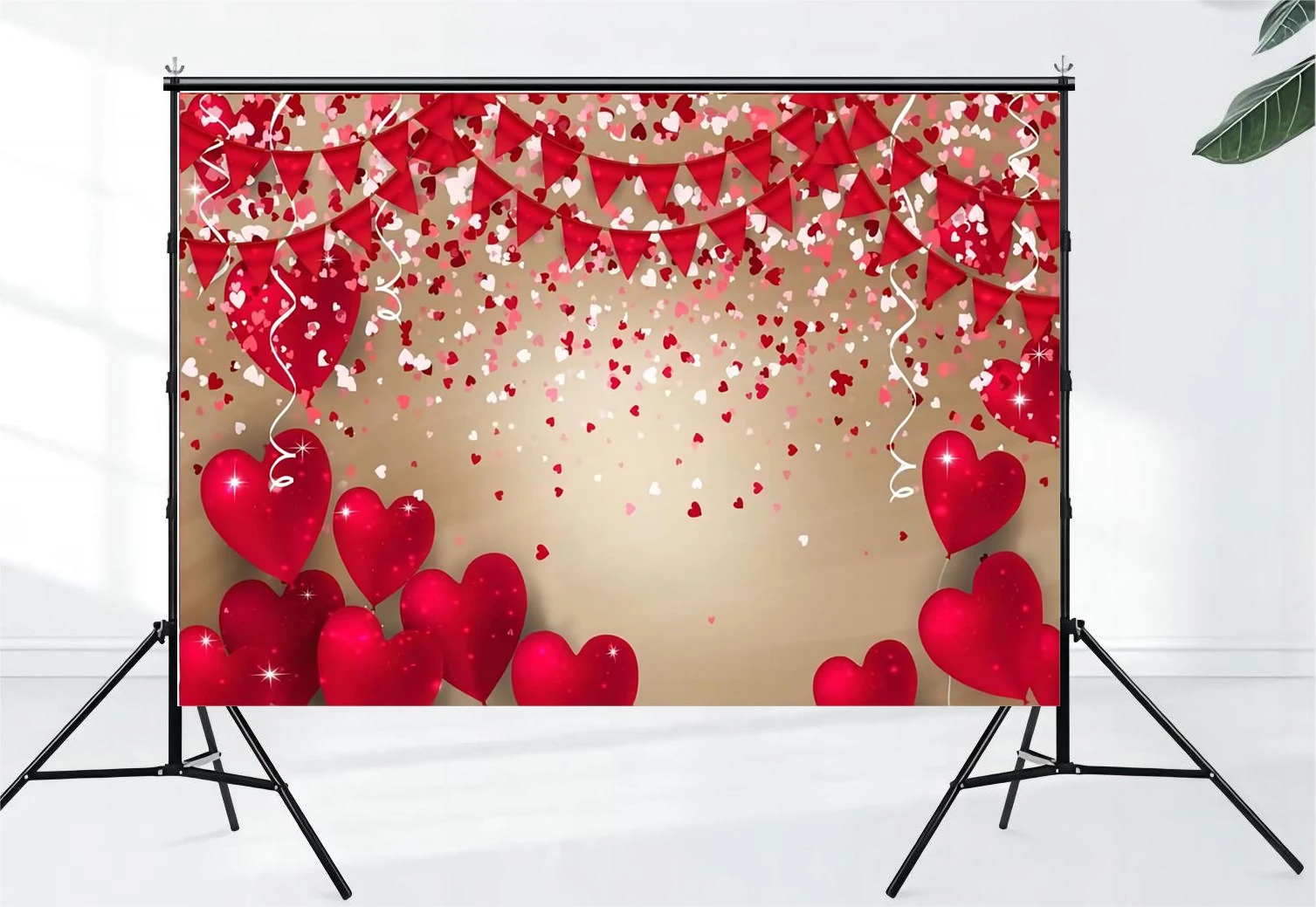 Mother's Day photography background red love Valentine's Day photo background engagement party decoration photo background