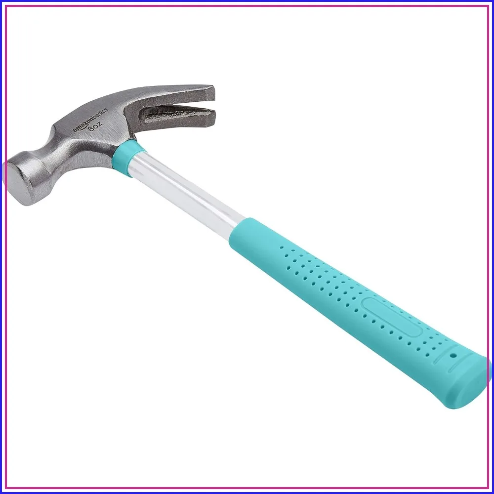 

8 oz Claw Hammer with Shock Reduction, No-Slip Grip, Turquoise