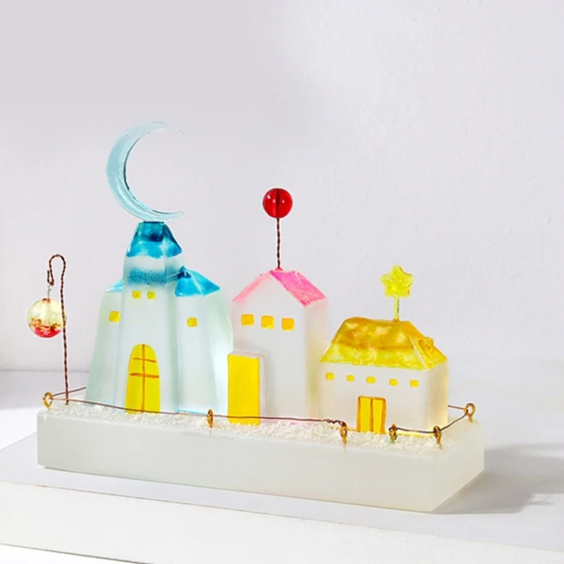 8Pcs Creative Silicone House Mould Set for Detailed European House Models