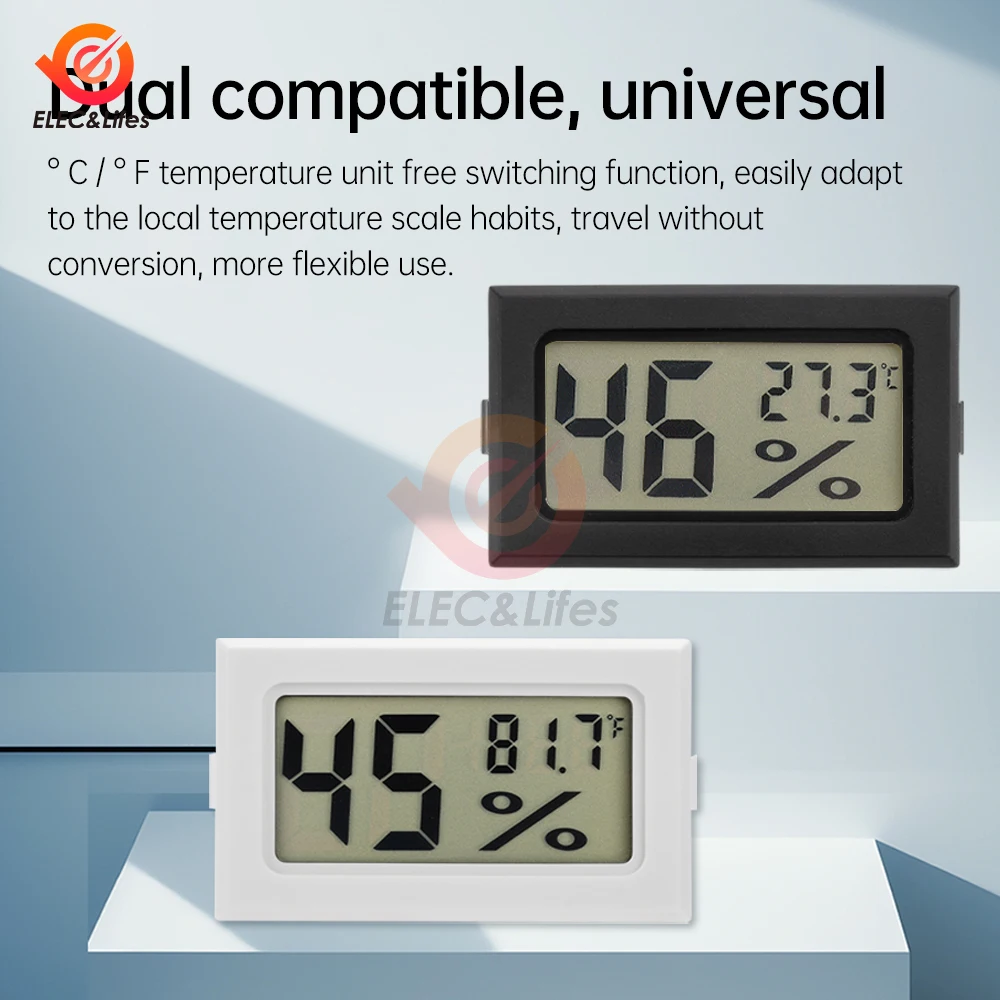 HM20 Mini Digital LCD Indoor conveniente sensore di temperatura misuratore di umidità termometro igrometro Gauge -20 ~ 60 ℃ con batteria