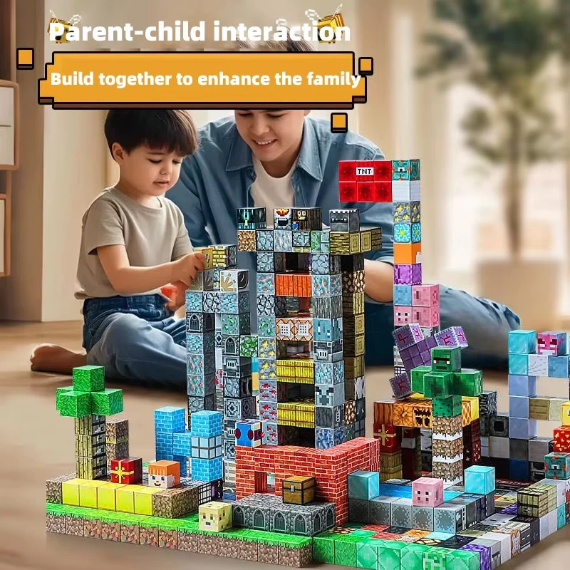 

Magnetic Building Blocks Montessori STEM Educational Sensory Toys DIY Assembly Full Set for Children Ages 3+ Boys Girls Gift