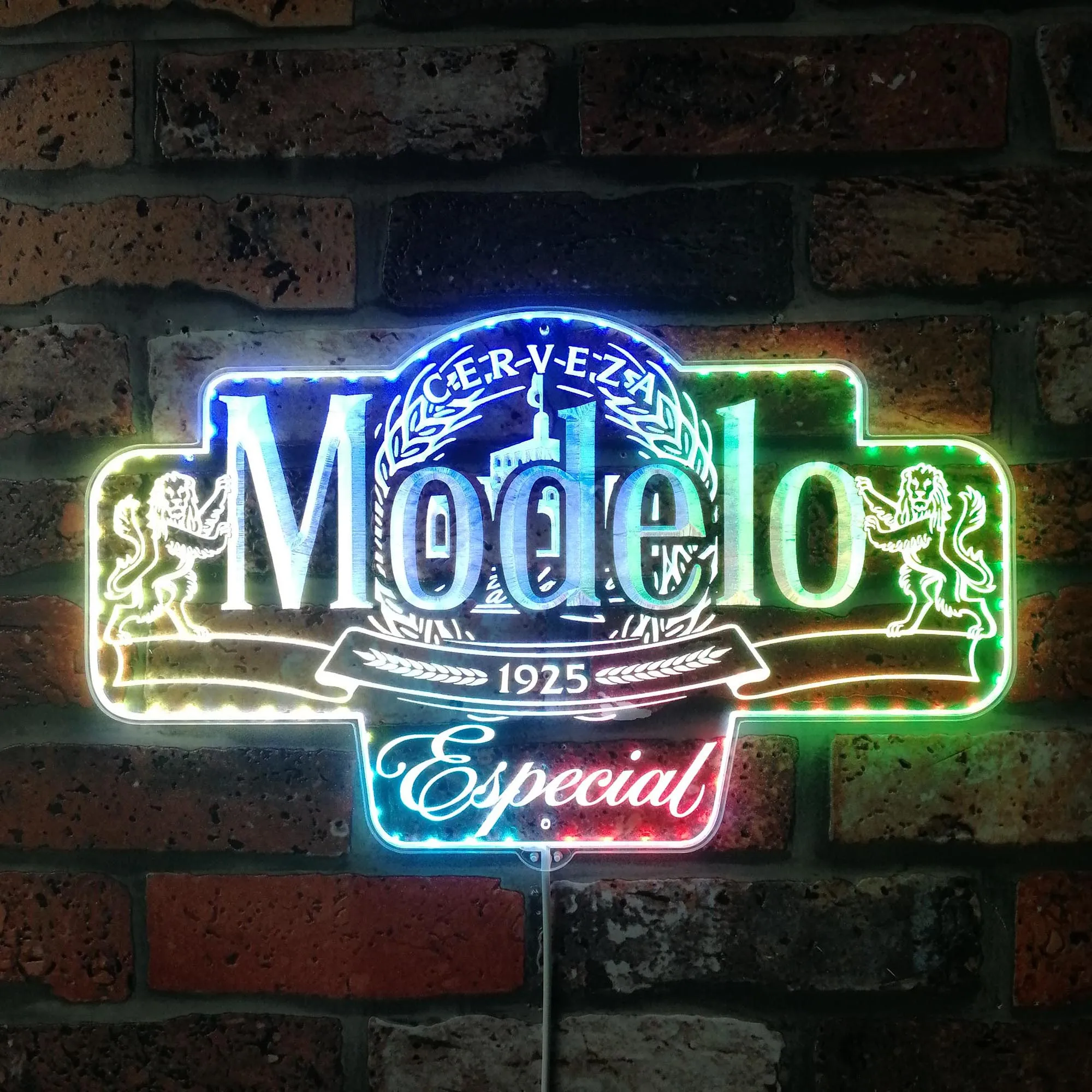 Modelo Especial Beer Neon Home Bar Dynamic RGB Edge Lit LED Sign