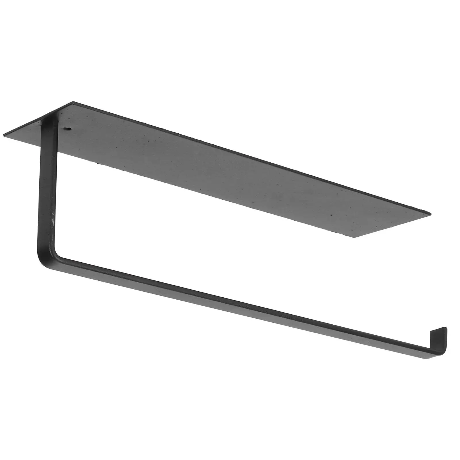 Metal Toilet Paper Rack Under Cabinet Self Adhesive Towel Holder Bathroom Kitchen Matte Black