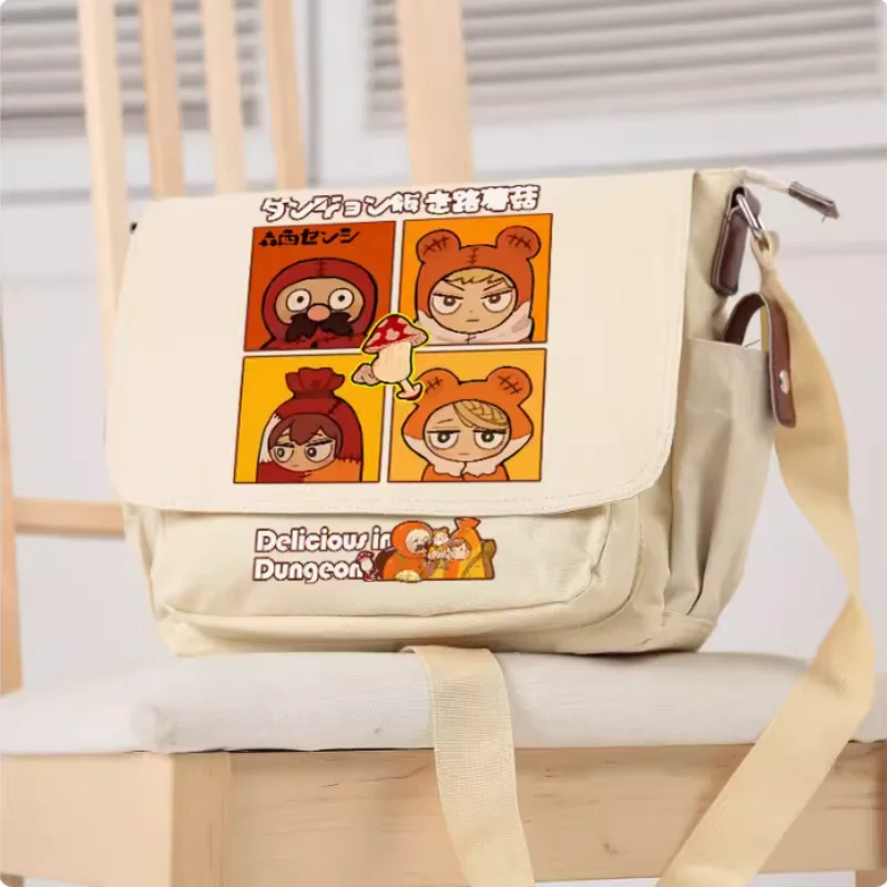 Anime Delicious in Dungeon  Cartoon Bag Unsix Fashion Leisure Teenagers Crossbody Student Messenger Handbag B1655