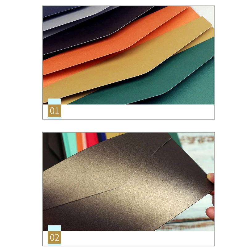 30pcs Colorful Pearlescent Paper Blank Envelopes Wedding Party Invitation Greeting Cards Gift DIY Envelopes Customized