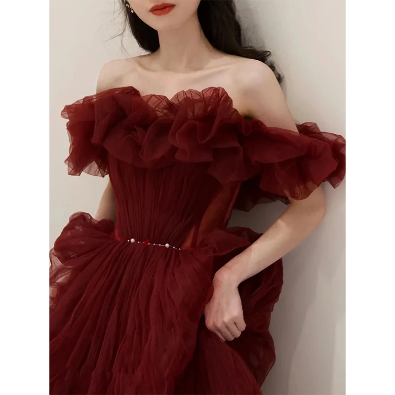 Evening Gowns for Women Elegant Party Prom Gown Graduation Womens Occasion Slender Waist Quinceanera Pengpeng Wedding Dresses