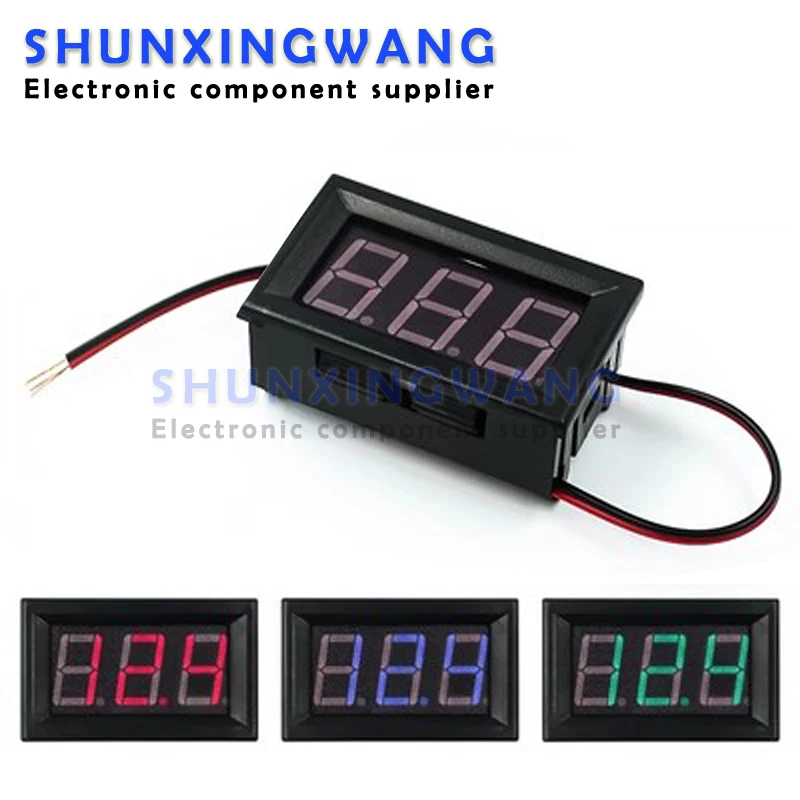 0.56 Inch LED Display Panel Voltage Meter Digital Voltmeter Home Use Voltage 2 line DC 4.5V-30V 2 Wires Red Green Blue