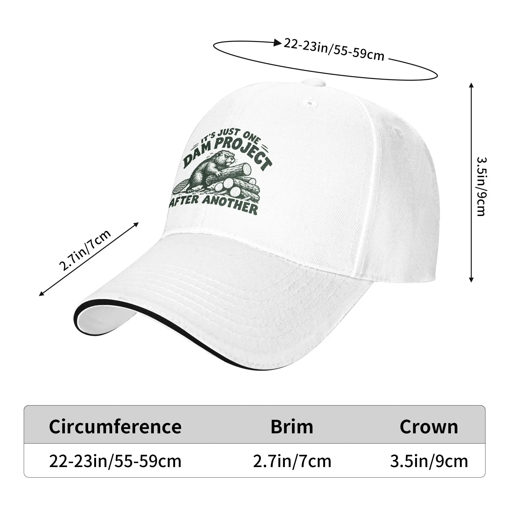 It's Just One Dam Project After Another Funny Beaver Baseball Cap  y2k Funny Women Men Trucker Hat Adjustable Baseball Caps Gift