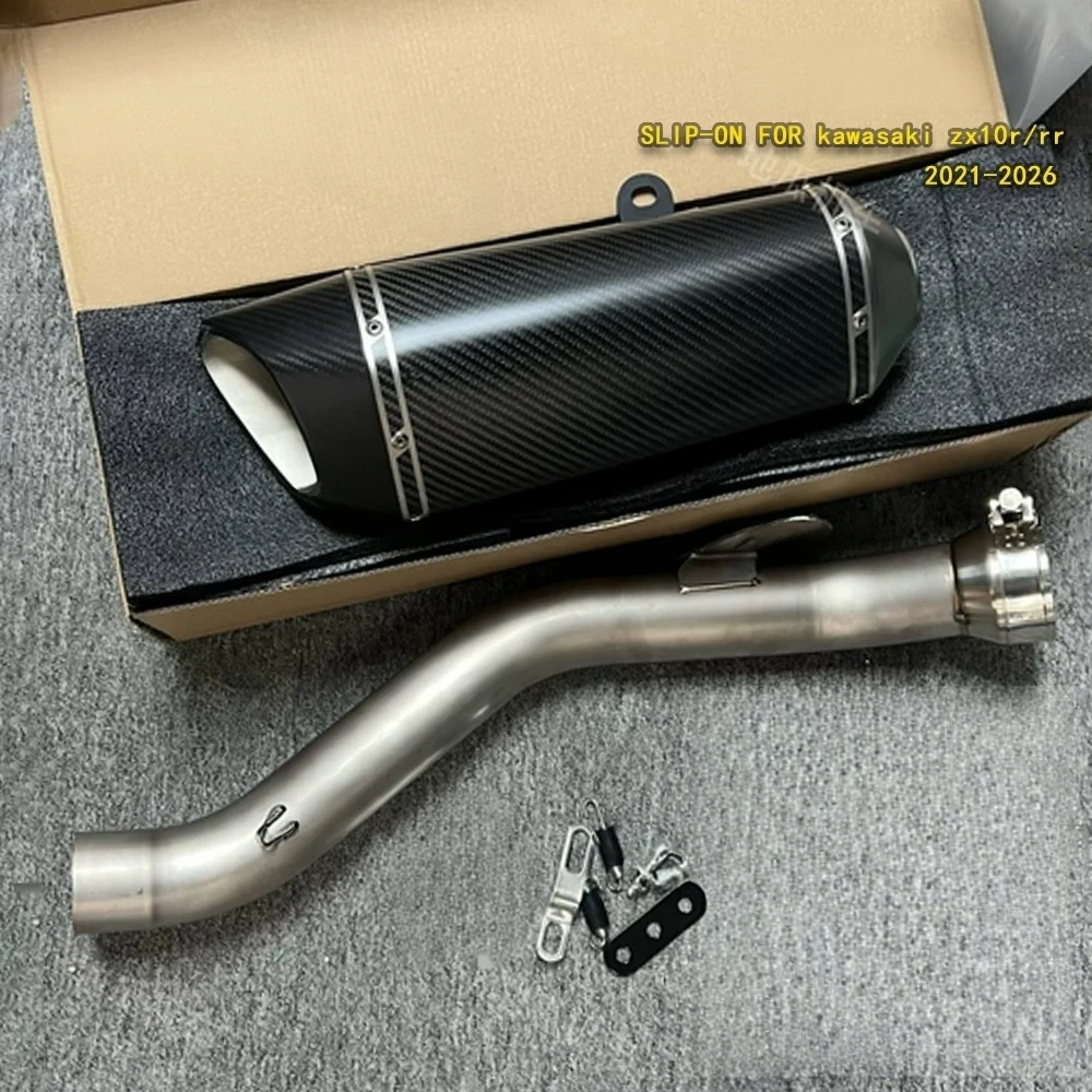 For Kawasaki ZX10R 21-26 FST Performance Exhaust System - Titanium Alloy Straight-Through Middle Rear Section for Enhanced Sound