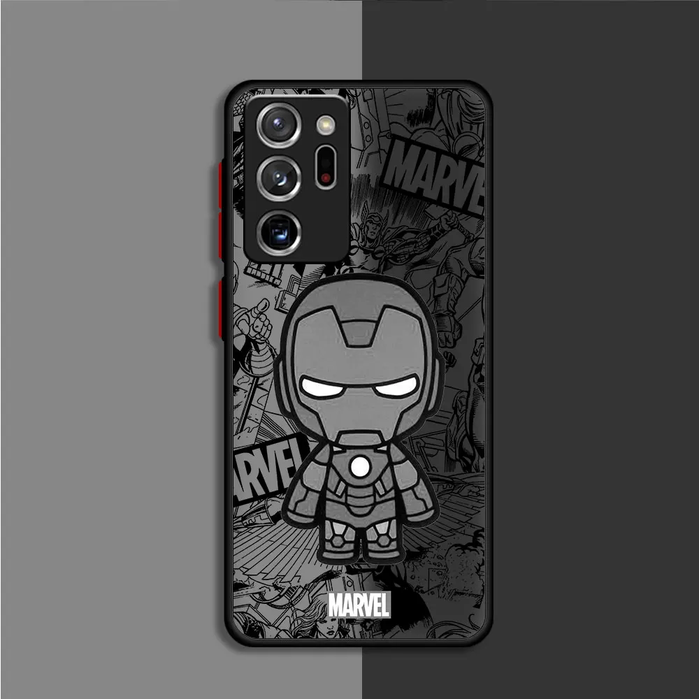 Matte Marvel Spiderman Print Coque Phone Case for Samsung Galaxy S22 S23 Ultra Note 20 Ultra 10 Plus 8 9 S20 FE S21 Note Cover