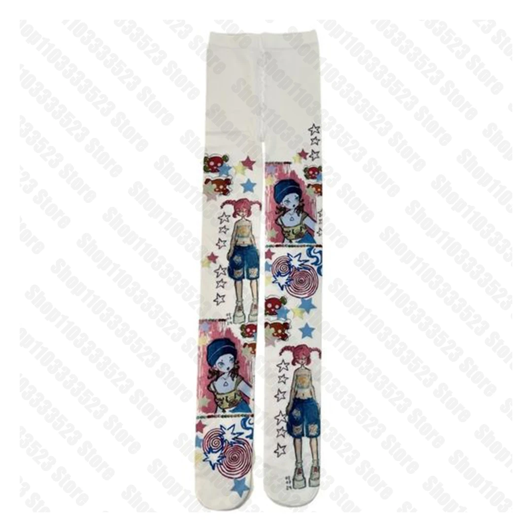 Vintage Gothic Women Emo girls Sexy Pantyhose Y2k Style Emo girls Punk long Socks Fashion Cute Printing Pantyhose Women Clothing