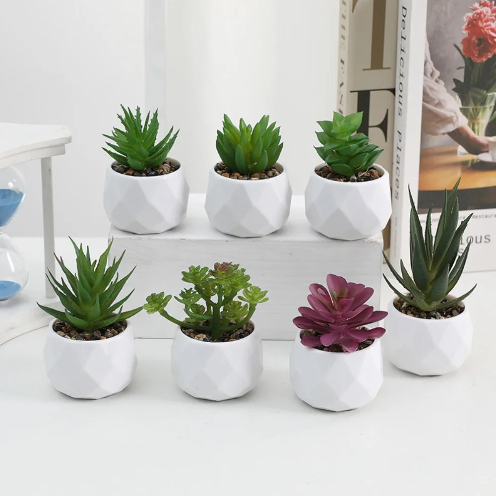 Mini künstliche saftige immergrüne Simulation Sukkulenten Bonsai gefälschte Pflanzen Home Cactus kleine Topfpflanzen