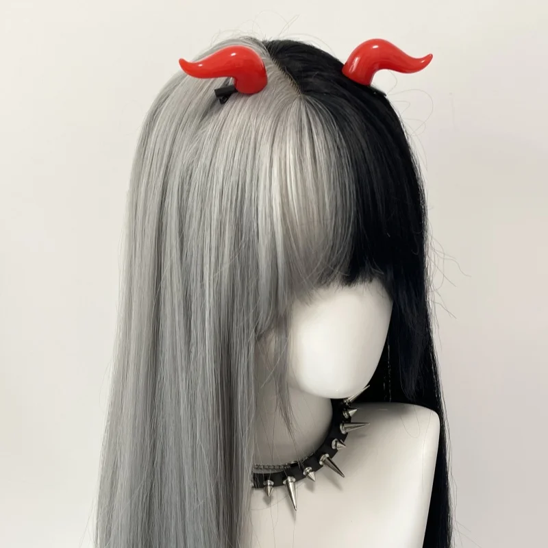 1 Pair Halloween Demon Horn Hair Clip Gothic Girl Sweet Punk Horn Night Club Unisex Cosplay Costume Hairpins Accessories