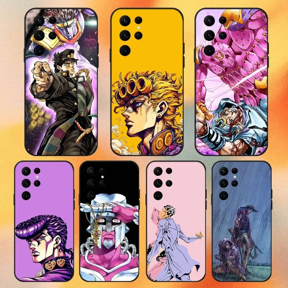 

Jojo Bizarre Adventure Phone Case For Samsung S 25,24,23,22,30,21,10,9,Ultra,Plus,Lite,FE,4,5G Black Soft Case