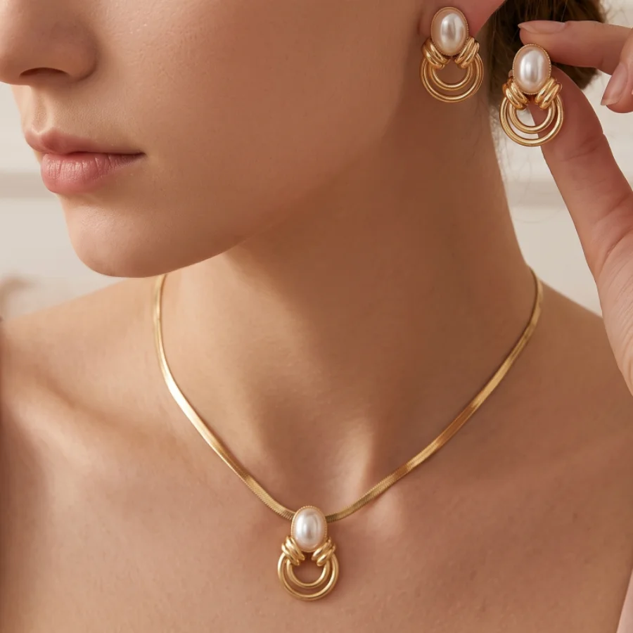 Set Perhiasan Mutiara Imitasi - Pearl Trim Chain ulasan dan harga