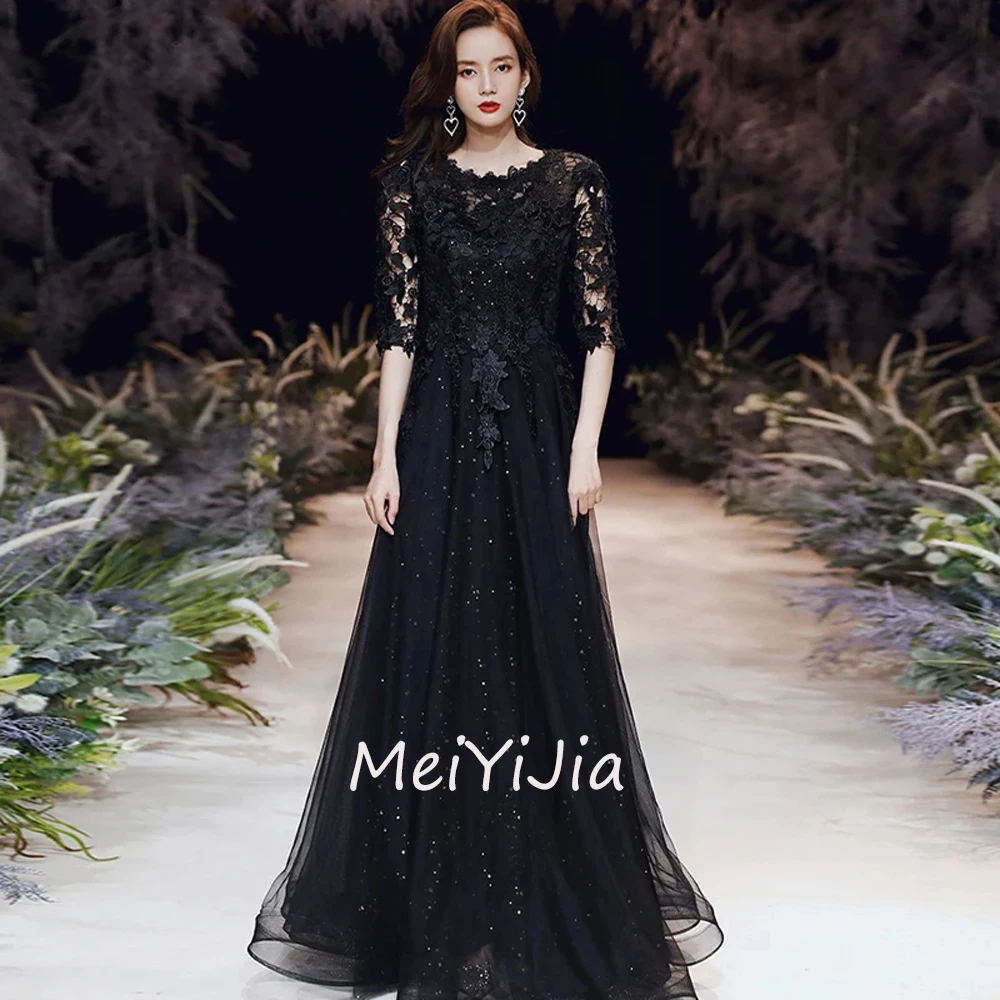 

Meiyijia Evening Dress O-Neck Floor-Length Applique Ruffle A-Line Saudi Arabia Sexy Evening Birthday Club Outfits Summer 2024