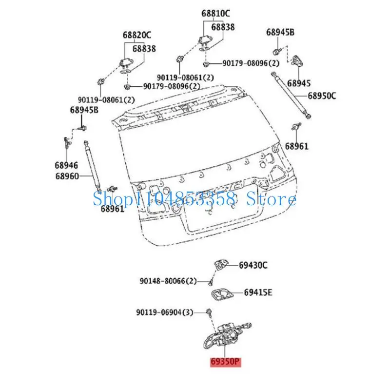 

652F Liftgate Trunk Lock Actuator for 2010-2015 69350-47042 69350-47020 69350-47040