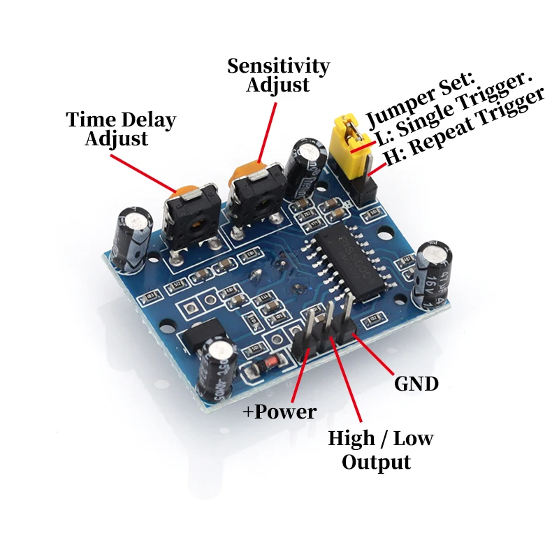 HC-SR501 HC-SR505 Adjust IR Pyroelectric Infrared Mini PIR Human Sensor Detector Module Bracket for Arduino