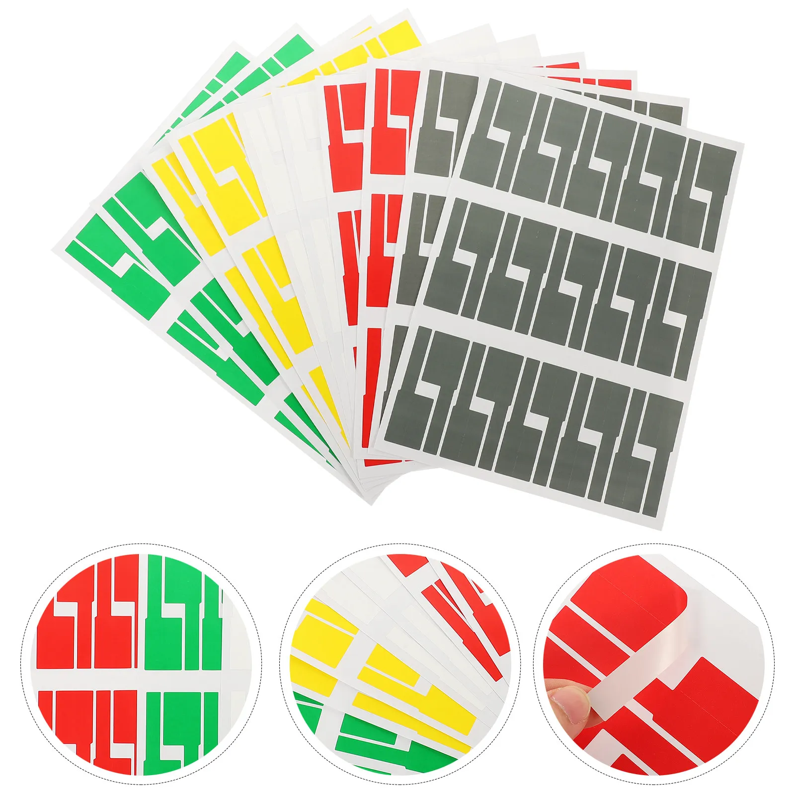 

10 Sheets Colorful Self-Adhesive Cable Labels for Office School Computer Cord Management Identification Organizer Stickers