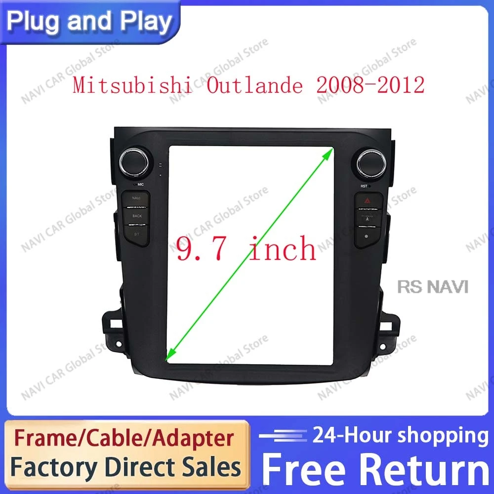 NAVI 9.7 inch 2 din Radio Dashboard For Mitsubishi-outlander-High 2008 Stereo Panel, For Teyes Car Panel With Dual Din DVD Frame