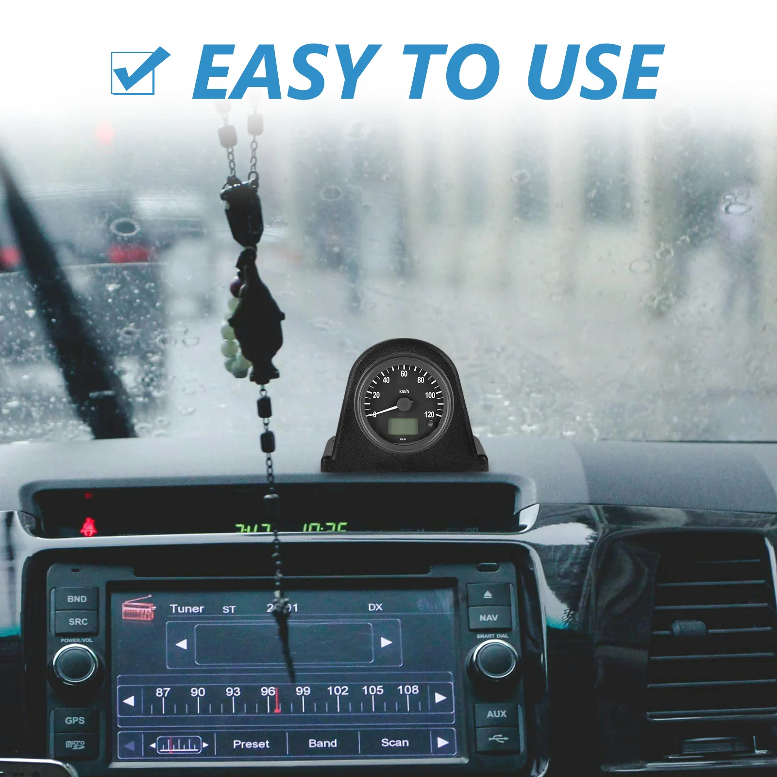 

Single Gauge Holder For Car Dashboard Durable Plastic Dash Meter Housing, Compact Design Automotive Gauge Mount Kit