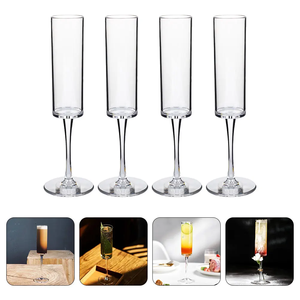 

4 Pcs Glass Goblet Goblets for Party Glasses Wine Water Vintage Drinking Clear Stemware