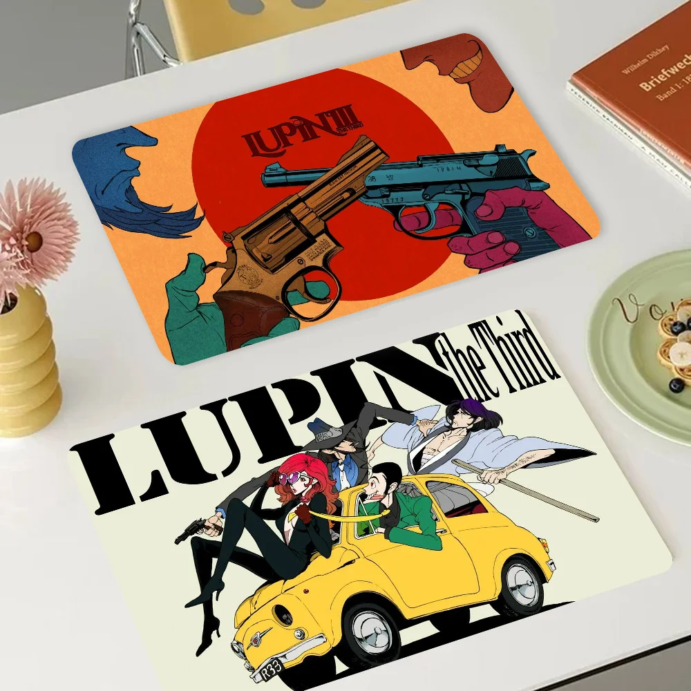 

Lupin The Third Kitchen Dish Mat Absorbent Dining Table Mats Retro Non-slip Placemat Coffee Dish Tableware Mat For Home Decor