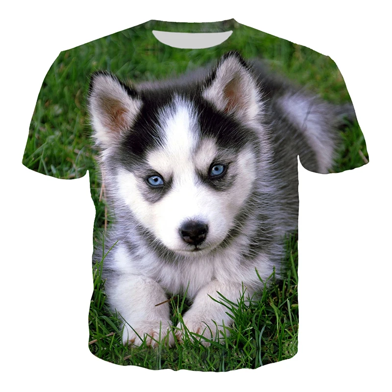 

New Pet Dog Husky 3D Print T-shirt Harajuku Animal Husky T Shirts Men Women Summer New Fashion Casual Hip Hop Streetwear Tops