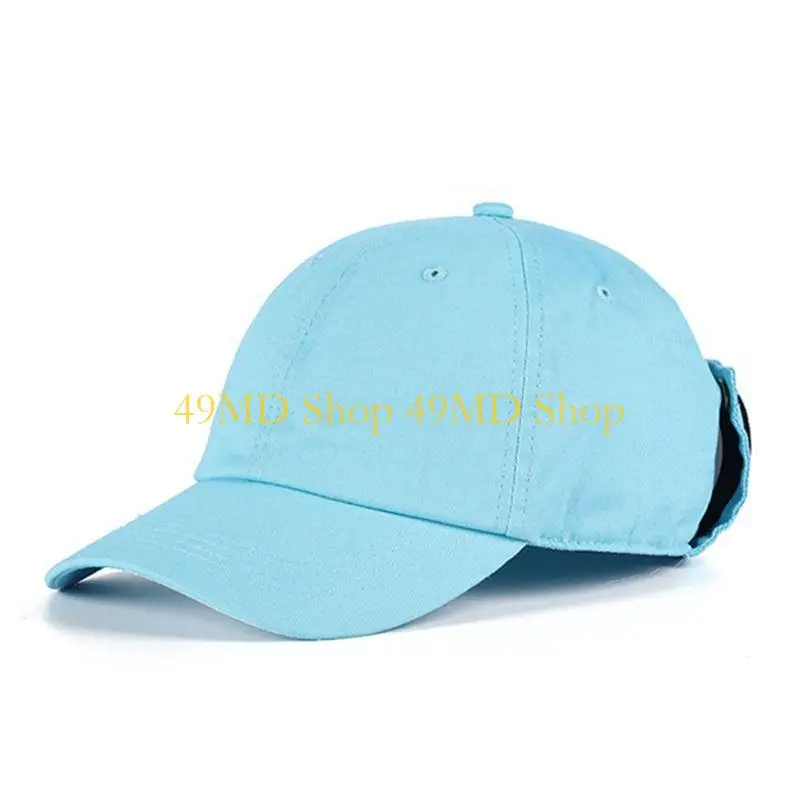 49MD Baseball Hat with Goggles Sunglasses Curved Visor Hip Hop Hat Baseball hat