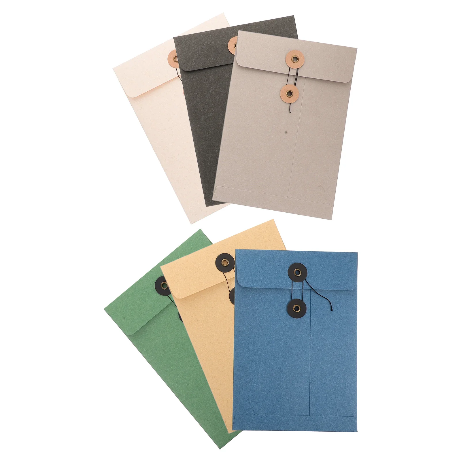 

6Pcs Paper File Pouches Thick Document Bags Large Storage Capacity String Button File Holder Document Bag