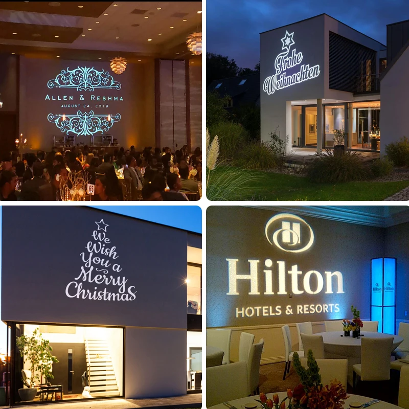 Indoor Outdoor Text Gobo Projector Projected Letter Wall Gobo Light Design Logo Projector Floor