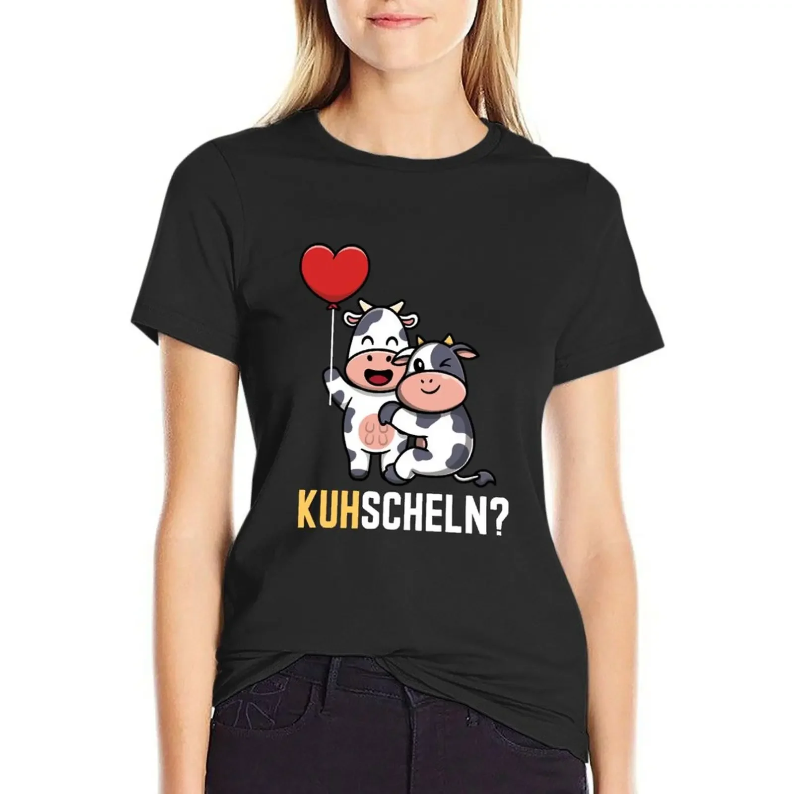 

Kuhscheln Kuh Comic Landwirt Bauer Geschenk Bauernhof T-Shirt vintage Blouse plus size tops tops for Women
