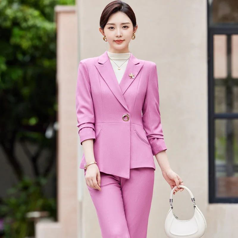 

Plus Size 5XL Formal Pantsuits Women Business Work Wear Suits Blazers OL Styles Autumn Winter Professional Ladies Outfits Set