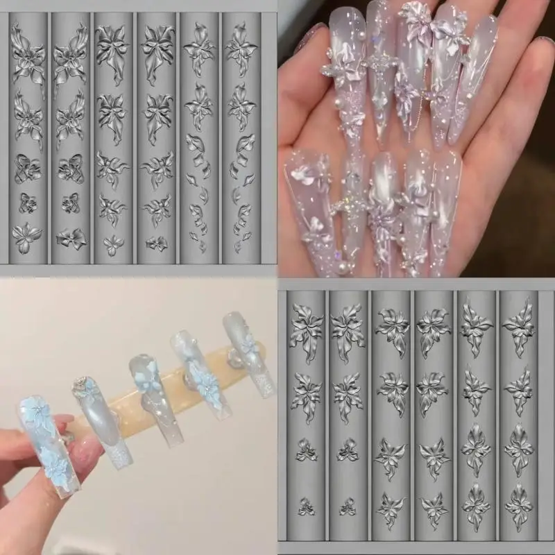 3D Cute Lily Crystal Ice Flower Nail Silicone Mold 1/2PCS Clear Gel Nail Art Tool for Beginner DIY Manicure Home Use